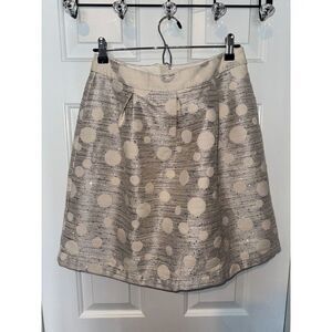 Anthropologie Maeve Anya Dotted Jacquard Mini Skirt White Blue Women's Size 6